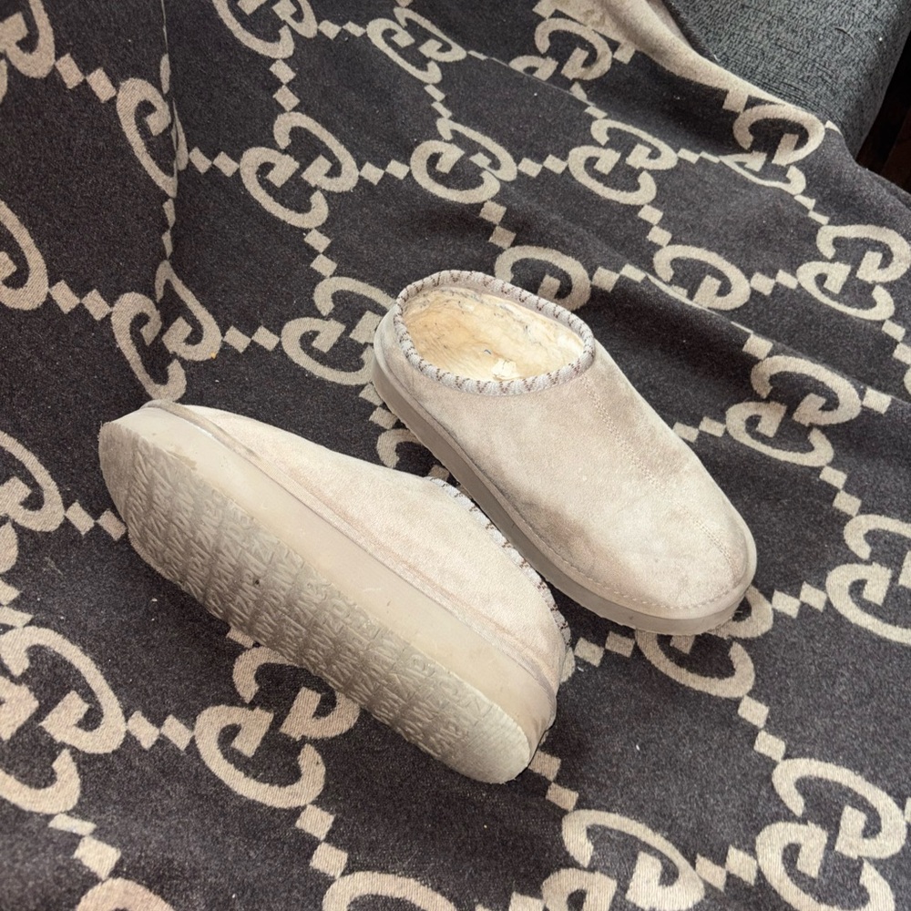 Women's Plush Slip-On Shoes or Slippers - Cream